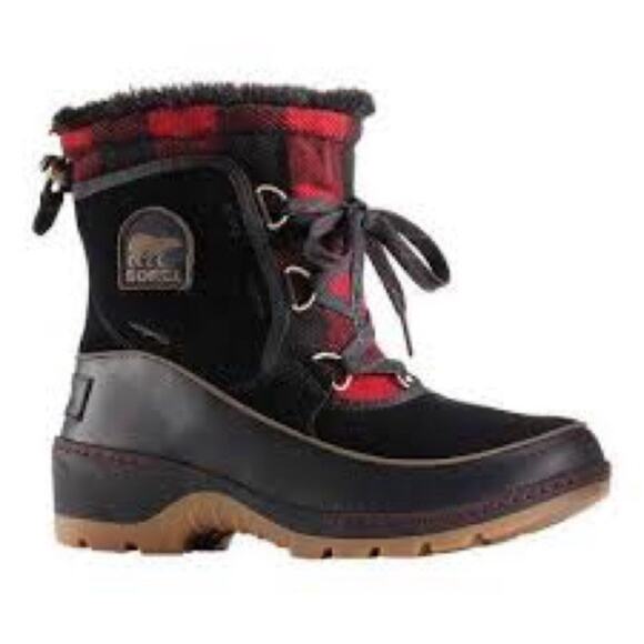 Sorel Shoes - SOREL NL2536-010 Tivoli Buffalo Plaid Winter Boots Womens Red/Black Size 10